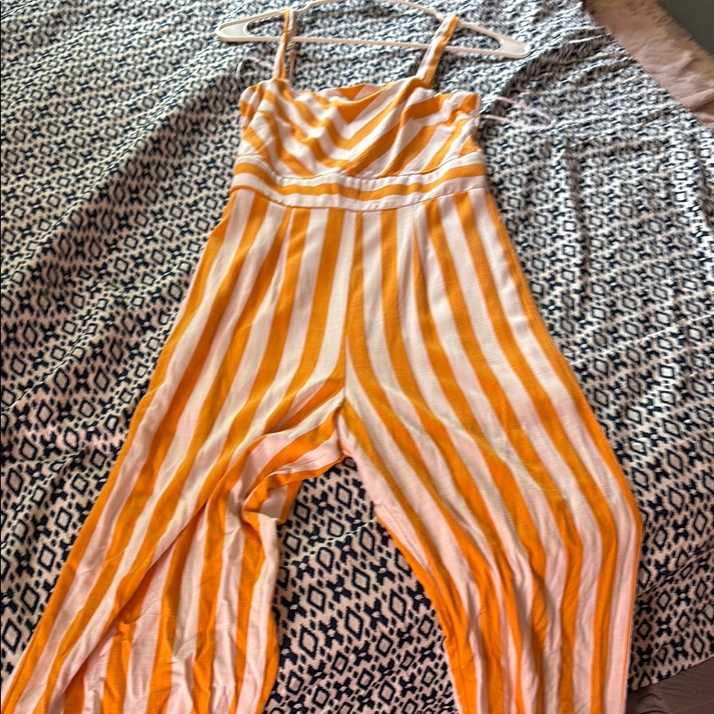 Striped Orange and White Jumpsuit